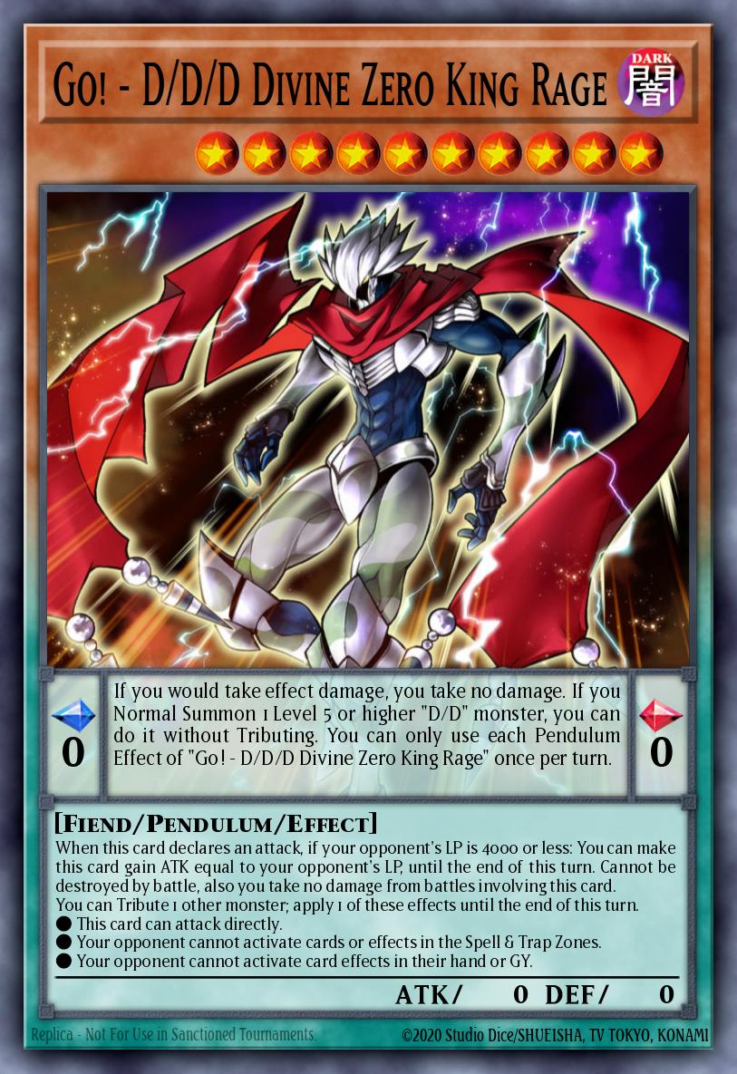 Go! - D/D/D Divine Zero King Rage YA07-EN001 Yu-Gi-Oh! ARC-V Volume 7 promotional card Yu-Gi-Oh! card