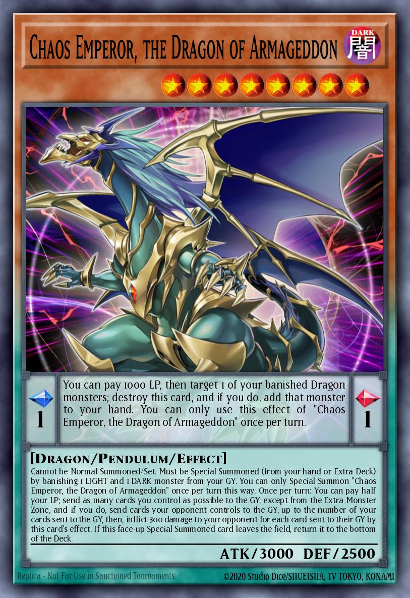 Chaos Emperor, the Dragon of Armageddon YCSW-EN011 Yu-Gi-Oh! Championship Series 2018 prize card