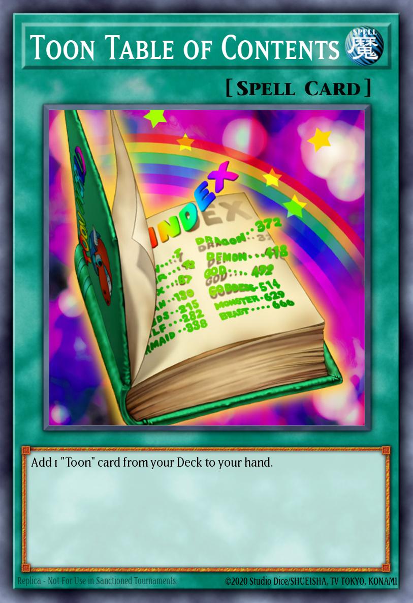 Toon Table of Contents TP6-EN002 Tournament Pack 6